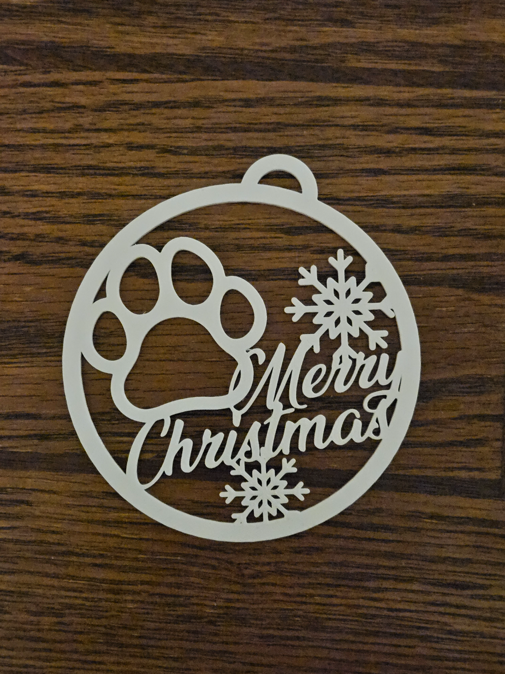Merry Christmas Paw Print Ornament